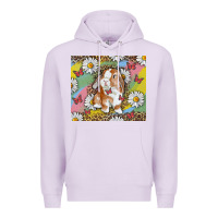 Lilac Watercolor Easter Bunny With Daisy Premium Hoodie - RanaPortraitStore