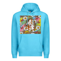 Ocean Blue Watercolor Easter Bunny With Daisy Premium Hoodie - RanaPortraitStore