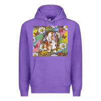 Purple Watercolor Easter Bunny With Daisy Premium Hoodie - RanaPortraitStore