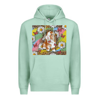 Seafoam Watercolor Easter Bunny With Daisy Premium Hoodie - RanaPortraitStore