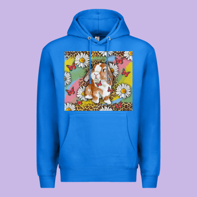 Premium Hoodie Watercolor Easter Bunny With Daisy