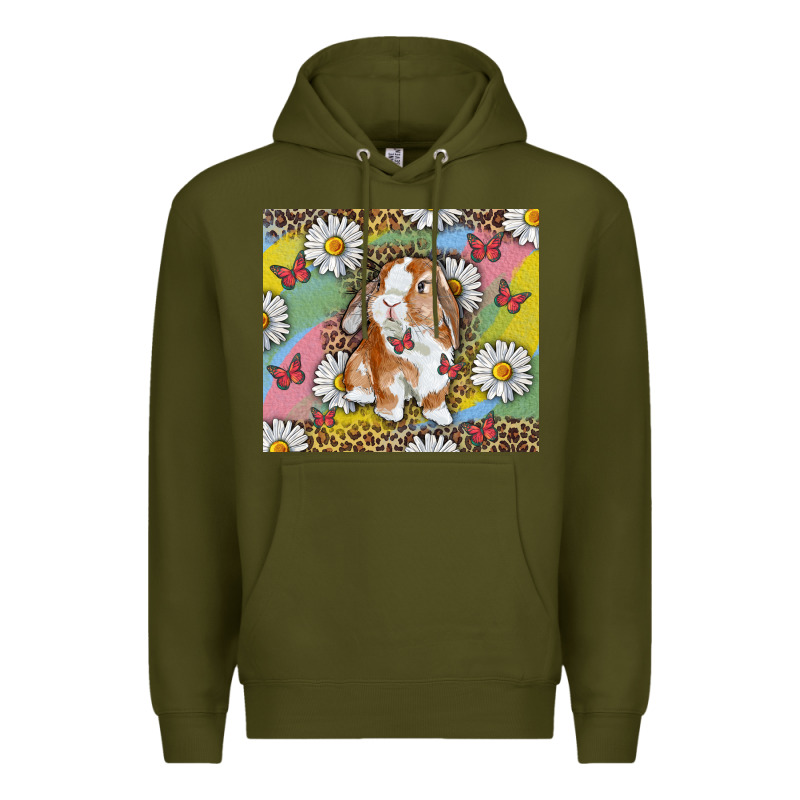 Watercolor Easter Bunny With Daisy Premium Hoodie by RanaPortraitStore | Teevron