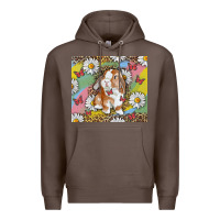 Coffee Watercolor Easter Bunny With Daisy Premium Hoodie - RanaPortraitStore