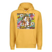 Mustard Watercolor Easter Bunny With Daisy Premium Hoodie - RanaPortraitStore