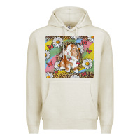 Oatmeal Heather Watercolor Easter Bunny With Daisy Premium Hoodie - RanaPortraitStore