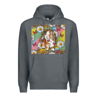 Rock Watercolor Easter Bunny With Daisy Premium Hoodie - RanaPortraitStore