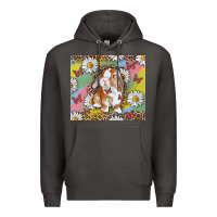 Smoke Watercolor Easter Bunny With Daisy Premium Hoodie - RanaPortraitStore