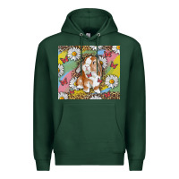 Sports Green Watercolor Easter Bunny With Daisy Premium Hoodie - RanaPortraitStore
