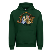 Forest Green Joy To The World Baby Jesus Christmas Urban Hoodie - RanaPortraitStore