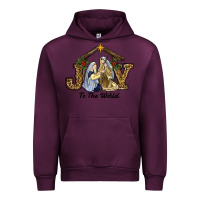 Mauve Wine Joy To The World Baby Jesus Christmas Urban Hoodie - RanaPortraitStore
