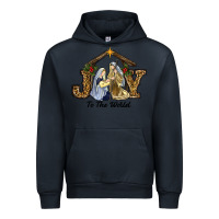 Navy Joy To The World Baby Jesus Christmas Urban Hoodie - RanaPortraitStore