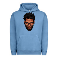 Pigment Pebble Blue bearded black man portrait Urban Hoodie - texasbilliewilder