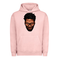 Pigment Salmon bearded black man portrait Urban Hoodie - texasbilliewilder