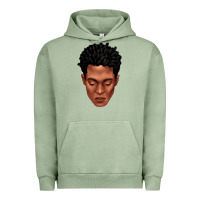 Pigment Oil Green black man portrait Urban Hoodie - texasbilliewilder