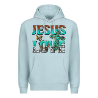 Blue Mist jesus is love Premium Hoodie - texasbilliewilder