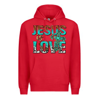 Red jesus is love Premium Hoodie - texasbilliewilder