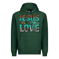 Sports Green jesus is love Premium Hoodie - texasbilliewilder