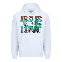 White jesus is love Premium Hoodie - texasbilliewilder