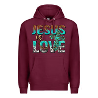 Burgundy jesus is love Premium Hoodie - texasbilliewilder