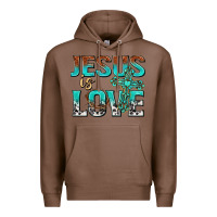 Chestnut jesus is love Premium Hoodie - texasbilliewilder
