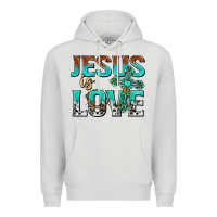 Dove Grey jesus is love Premium Hoodie - texasbilliewilder