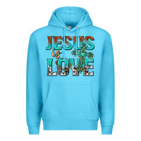 Ocean Blue jesus is love Premium Hoodie - texasbilliewilder
