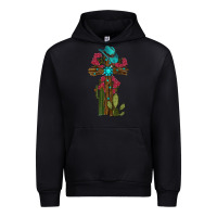 Foreset Green Gemstone Cross With Cactus Urban Hoodie - RanaPortraitStore