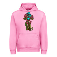 Fuchsia Pink Gemstone Cross With Cactus Urban Hoodie - RanaPortraitStore