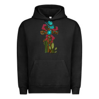 Pigment Black Gemstone Cross With Cactus Urban Hoodie - RanaPortraitStore