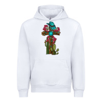 White Gemstone Cross With Cactus Urban Hoodie - RanaPortraitStore