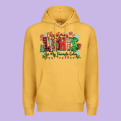 Christmas Lights Are My Favorite Color Premium Hoodie Designed By Zillion Design Studio