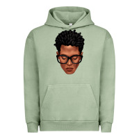 Pigment Oil Green black man portrait Urban Hoodie - texasbilliewilder
