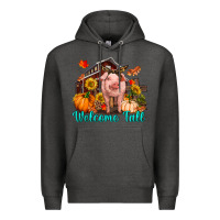 Charcoal Heather Welcome fall pig Premium Hoodie - RanaPortraitStore