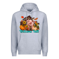Heather Grey Welcome fall pig Premium Hoodie - RanaPortraitStore
