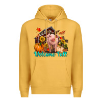 Mustard Welcome fall pig Premium Hoodie - RanaPortraitStore
