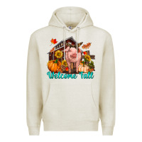 Oatmeal Heather Welcome fall pig Premium Hoodie - RanaPortraitStore