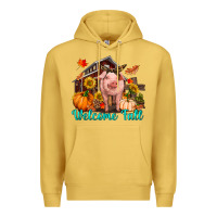 Antique Gold Welcome fall pig Premium Hoodie - RanaPortraitStore