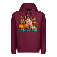 Burgundy Welcome fall pig Premium Hoodie - RanaPortraitStore