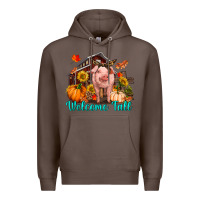 Coffee Welcome fall pig Premium Hoodie - RanaPortraitStore