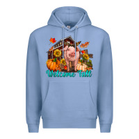 Colony Blue Welcome fall pig Premium Hoodie - RanaPortraitStore