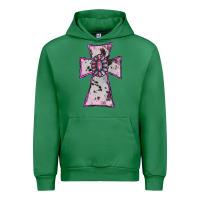 Emerald Cowhide Pink Gemstone Cross Urban Hoodie - RanaPortraitStore