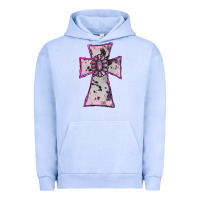 Pigment Grape Ice Cowhide Pink Gemstone Cross Urban Hoodie - RanaPortraitStore