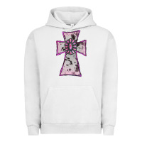 Pigment Lunar Rock Cowhide Pink Gemstone Cross Urban Hoodie - RanaPortraitStore