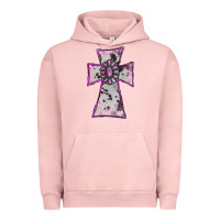 Pigment Salmon Cowhide Pink Gemstone Cross Urban Hoodie - RanaPortraitStore