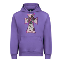 Tulip Cowhide Pink Gemstone Cross Urban Hoodie - RanaPortraitStore