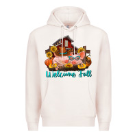 Pale Pink Welcome fall pigs Premium Hoodie - RanaPortraitStore