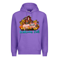 Purple Welcome fall pigs Premium Hoodie - RanaPortraitStore