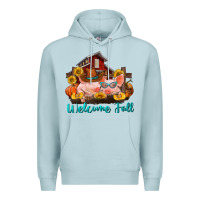Blue Mist Welcome fall pigs Premium Hoodie - RanaPortraitStore