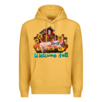 Mustard Welcome fall pigs Premium Hoodie - RanaPortraitStore