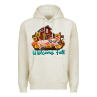 Oatmeal Heather Welcome fall pigs Premium Hoodie - RanaPortraitStore